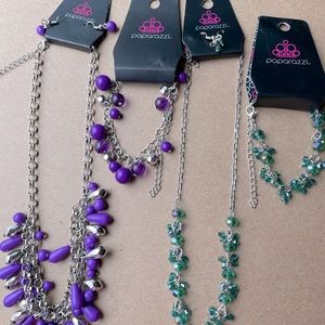 Paparazzi necklaces with matching earrings. And 5 matching bracelets